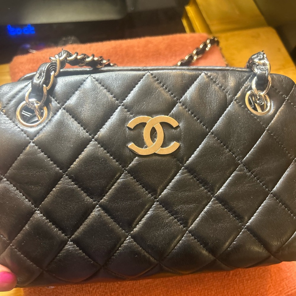 Chanel Black Quilted Crossbody Bag with Chain Strap